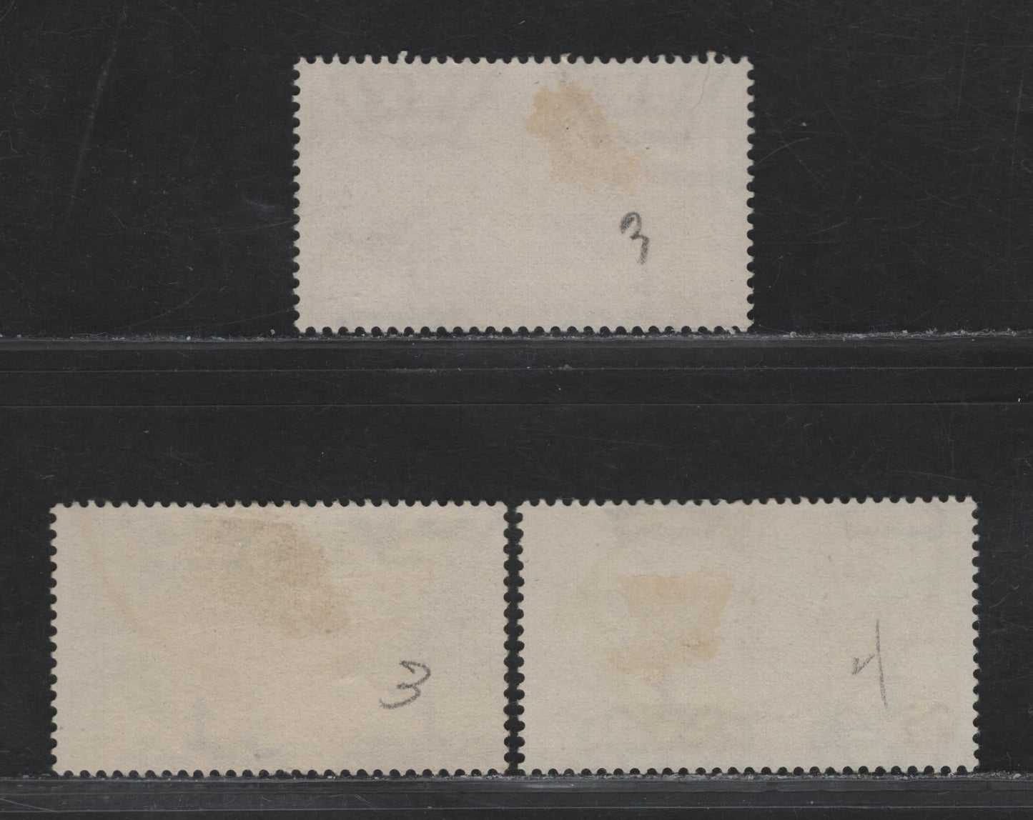 Lot 106 Italy SC#C79-C81 25c - 60c Dull Yellow - Rose Carmine Muse Playing Harp - Scene From Bellini Opera, 1935 Bellini Airmail Issue, 3 Fine/Very Fine Used Singles, Cancels Look Like CTO, So Valued As Mint