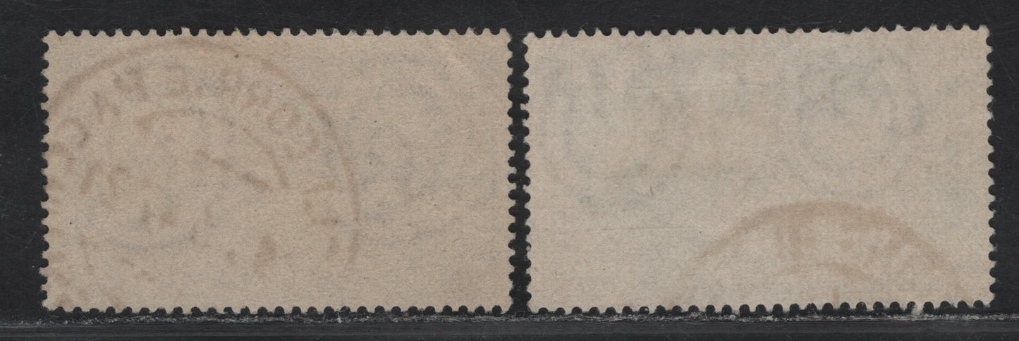 Lot 108 Italy SC#C111, C113 25l - 50l Blue - Dark Green Airplane, 1945-1947 Airmail Issue, 2 Fine Used Singles
