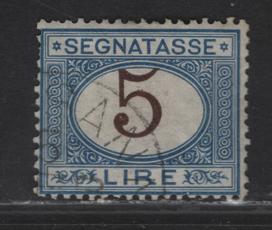 Lot 110 Italy SC#J17 5l Blue & Brown Numeral, 1870-1925 Postage Dues, A Fine Used Single, 1874 Printing