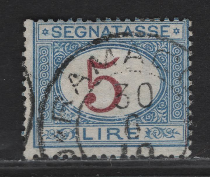 Lot 111 Italy SC#J18 5l Blue & Brown Numeral, 1870-1925 Postage Dues, A Very Good Used Single, 1903 Printing