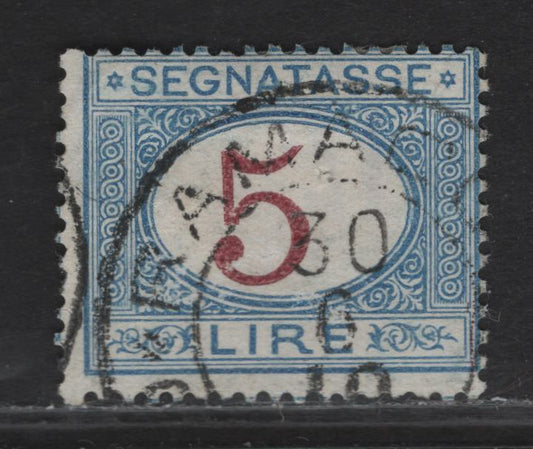 Lot 111 Italy SC#J18 5l Blue & Brown Numeral, 1870-1925 Postage Dues, A Very Good Used Single, 1903 Printing