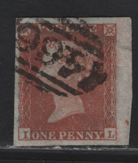 Lot 126 Great Britain SG#8 1d Red Brown Queen Victoria, 1841 Line Engraved Issue, An Extremely Fine Used Single, Likely Alphabet 2, Full Margins & Very Large Margin At Right, Liverpool #466 Numeral Cancel.