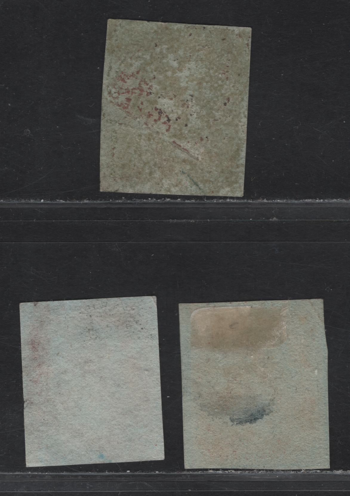 Lot 128 Great Britain SG#8 1d Red Brown Queen Victoria, 1841 Line Engraved Issue, 3 Fine Used Singles, Alphabet 1, Lettered C-C, C-C & C-L, All With 4 Clear Margins, Close On 1-2 Sides, Irish #258, English #73 & 498 Cancels.