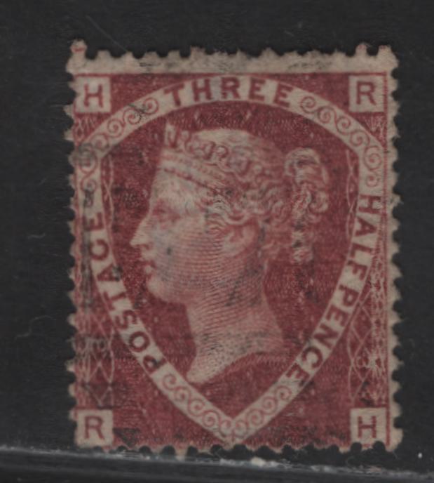 Lot 136 (C) Great Britain SG#52 1.5d Lake Red Queen Victoria, 1870 Line Engraved Issue, A Good Used Single, Plate 3, Face Free Cancel, Diagonal Crease.