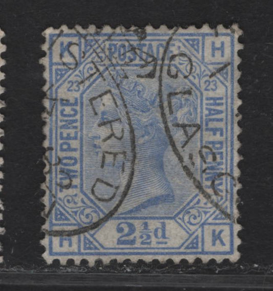 Lot 164 Great Britain SG#157 2.5d Blue Queen Victoria, 1880-1883 Surface Printed Issue, A Very Fine Used Single, Plate 23, Registered Glasgow Cancel