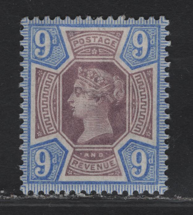 Lot 173 Great Britain SG#209 9d Dull Purple & Blue Queen Victoria, 1887-1901 Jubilee Issue, A FOG Single, Small Hinge Thin Near Top