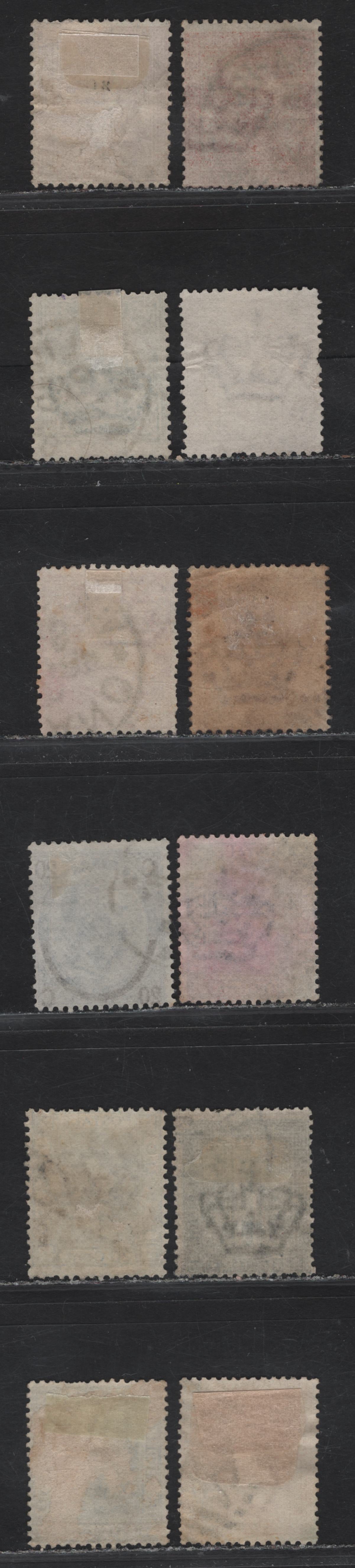 Lot 188 Italy SC#24-26, 30-32, 34 1c - 20c Gray Green - Orange Numeral - Victor Emmanuel II, 1863-1877 Victor Emmanuel II Keyplates Issue, 12 Very Good Used Singles