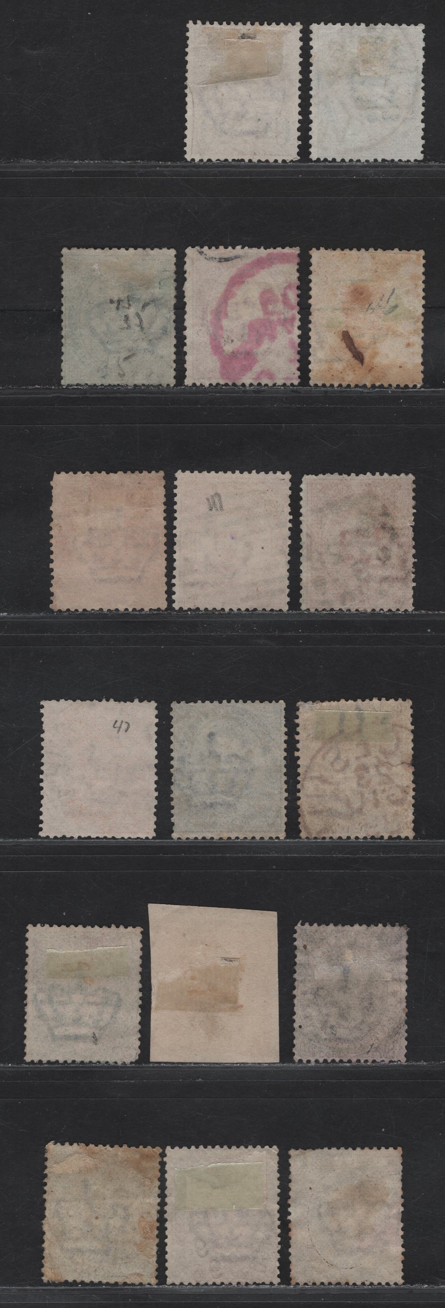 Lot 192 Italy SC#45-48, 50, 52-56a, 66 20c on 50c - 1l Violet - Brown & Orange King Humbert I, 1879-1891 King Humbert I & Surcharge Issues, 17 Very Good Used Singles, Additional Shades