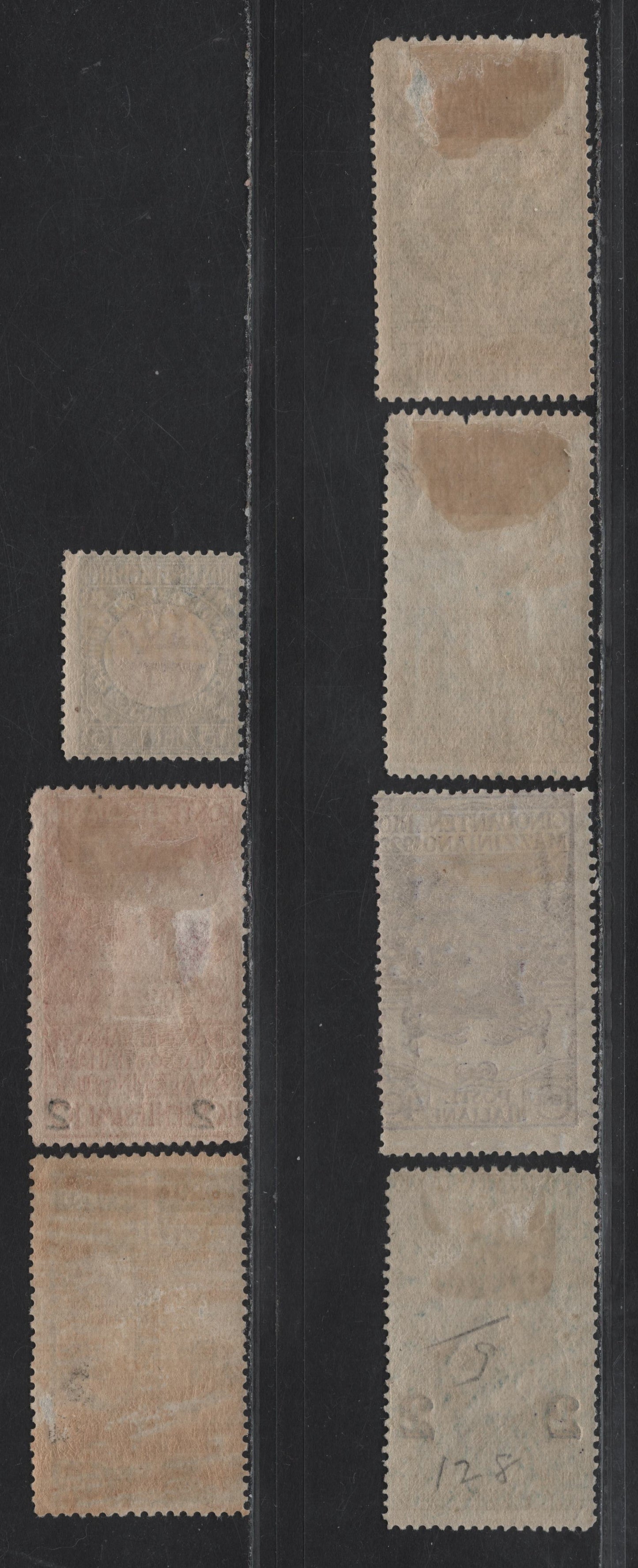Lot 208 Italy SC#120a, 122, 119c, 127-128, 130, 141 5c - 40c Deep Green - Violet Brown Symbols of Rome & Turin - Mazzini, 1911-1922 50th Anniv of Stae Union - Mazzini Issues, 7 VGOG Singles, #120a Has A Small Thin