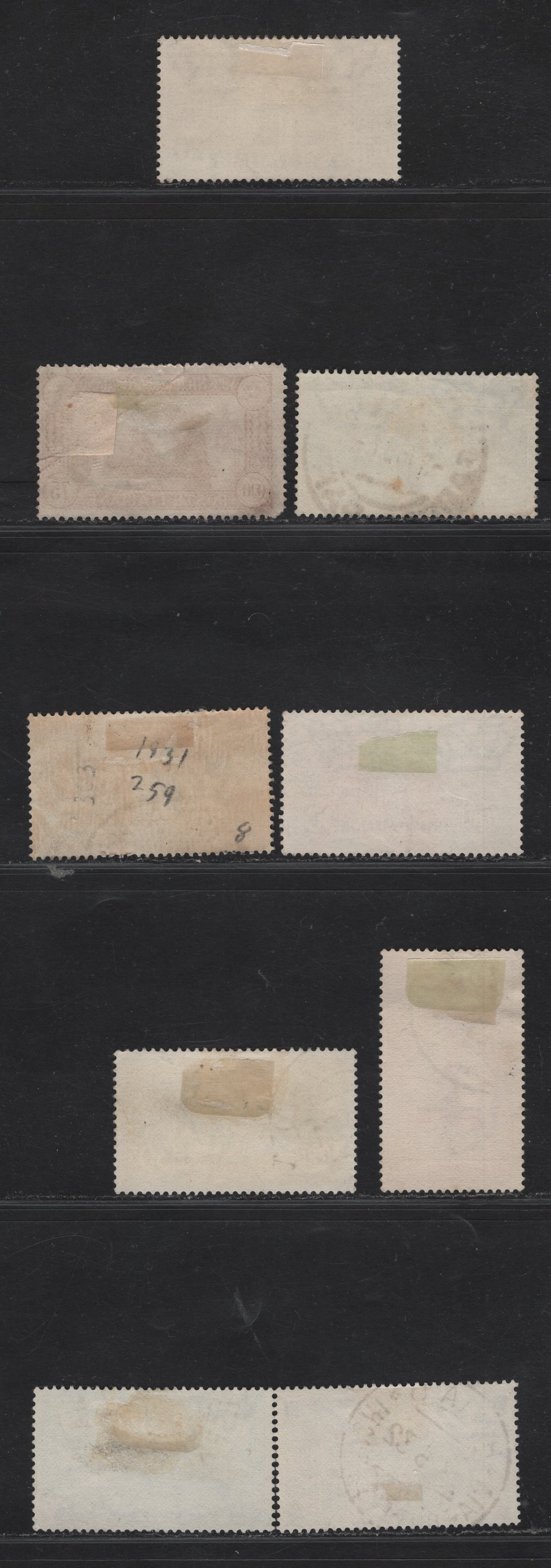 Italy SC#258-263, 265-267 20c - 1.25l Dull Violet - Dark Blue St Anthony - Crusier 'Trento", 1931 St Anthony - Royal Naval Academy At Leghorn 50th Anniv Issues, 9 Fine/Very Fine Used Singles