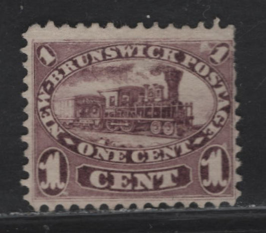 Lot 58 (C) New Brunswick #6a 1c Pale Brown Violet Locomotive, 1860 Cents Issue, A Good Unused Single, Cents-E Paper, Perf 11.75x12, Short Perfs UL, VF Centering.