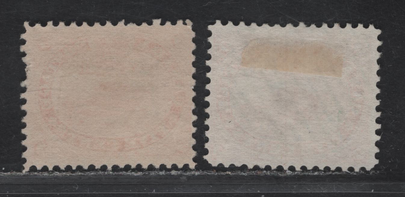 Lot 92 (C) Canada #15 5c Vermillion & Orange Vermillion Beaver, 1859-1864 Cents Issue, 2 Fine Used Singles, Perf 12, Cents-D Paper, One With Dot In C of Cents, One Without.