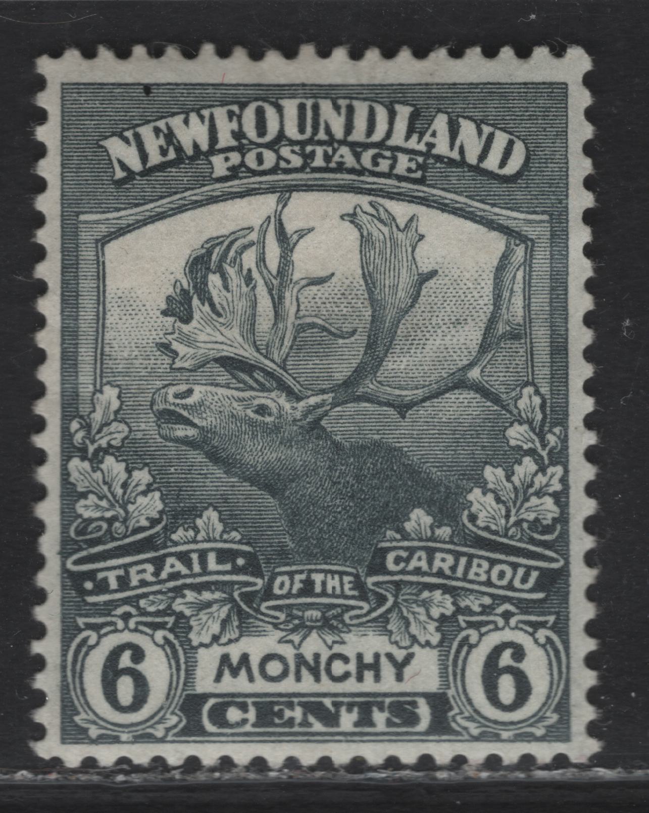 Lot 102 (C) Newfoundland #120 6c Gray Moncy, 1919 Trail of the Caribou Issue, A VFOG Single, Paper WM-L, Line Perf 14