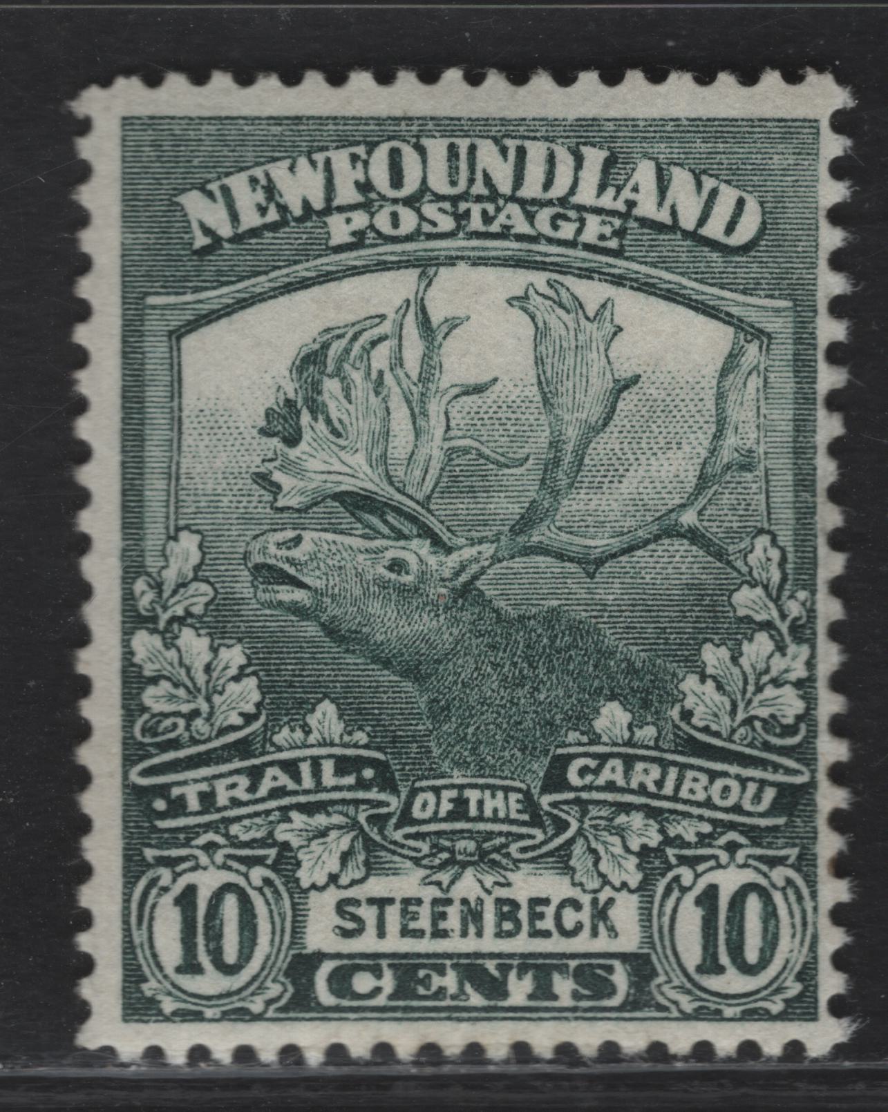 Lot 104 (C) Newfoundland #122 10c Dark Green Steenbeck, 1919 Trail of the Caribou Issue, A FNH Single, Paper WM-L, Line Perf 14.1x14