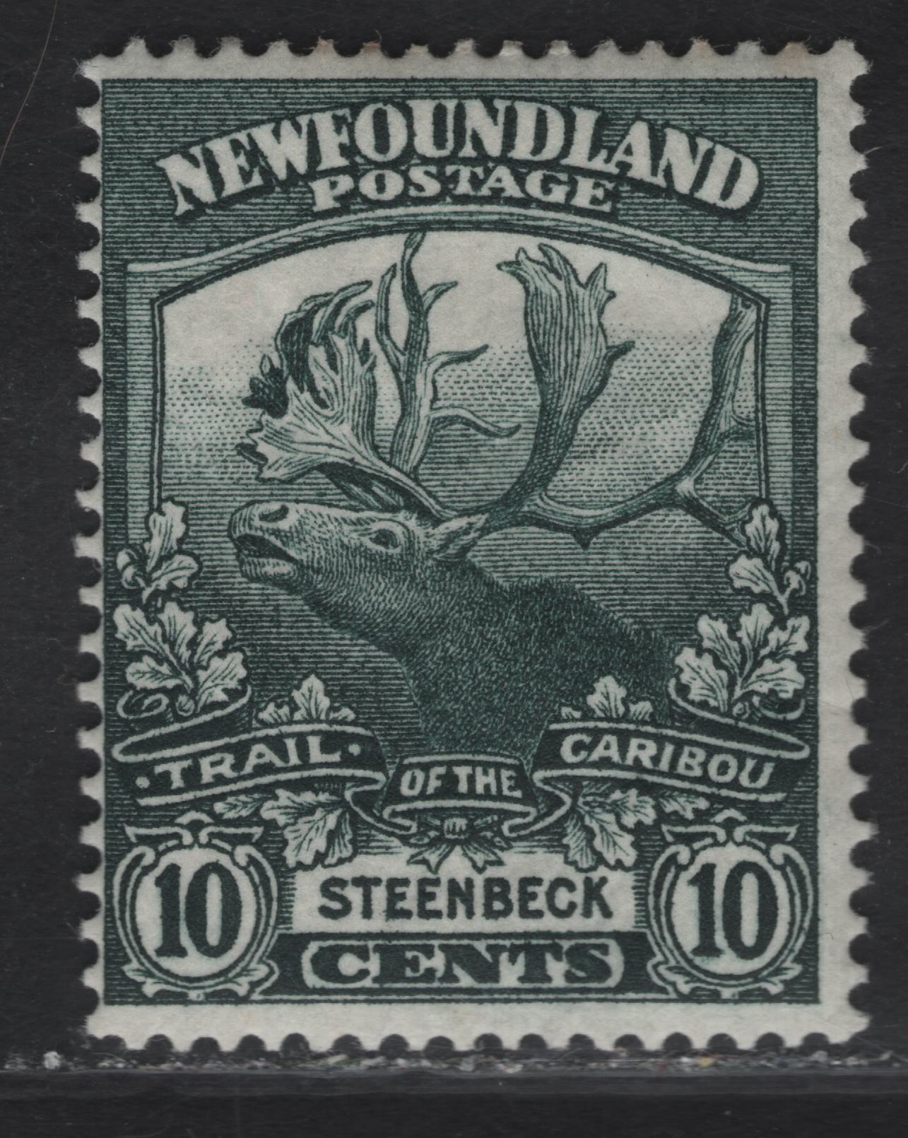 Lot 105 (C) Newfoundland #122 10c Deep Bottle Green Steenbeck, 1919 Trail of the Caribou Issue, A FOG Single, Paper WM-F, Line Perf 14.1x14