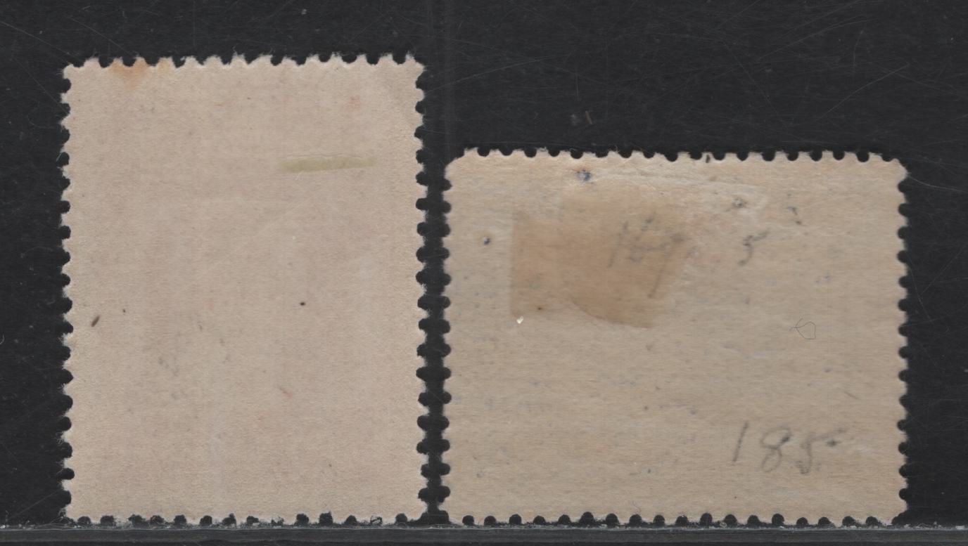 Lot 128 (C) Newfoundland #166, 168 4c - 6c Magenta - Ultramarine Prince of Wales - (C) Newfoundland Hotel, 1929-1931 Re-Engraved Pictorial Issue, 2 VFOG Singles, Line Perfs 13.6x13.8 & 13.9