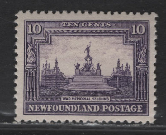 Lot 131 (C) Newfoundland #169 10c Violet War Memorial, 1929-1931 Re-Engraved Pictorial Issue, A VFNH Single, Comb Perf 13.7x13.5