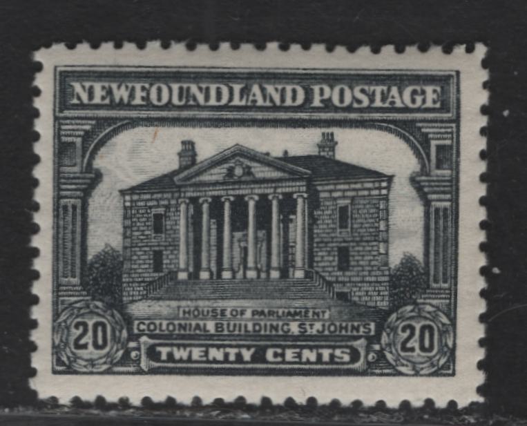 Lot 133 (C) Newfoundland #171 20c Gray Black Colonial Building, 1929-1931 Re-Engraved Pictorial Issue, A FOG Single, Line Perf 14