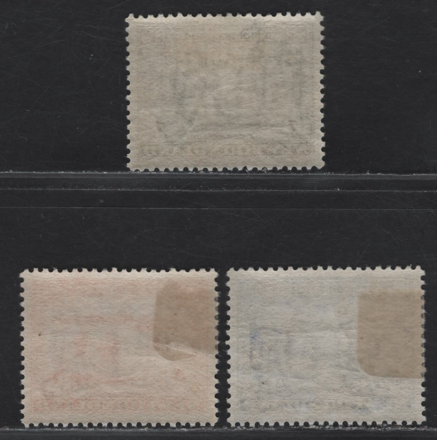Lot 159 (C) Newfoundland #217-219 7c - 9c Prussian Blue -Ultramarine Gilbert Receiving Royal Patents - Fleet Arriving, 1933 Sir Humphrey Gilbert Issue, 3 VFOG Singles, Comb Perf 13.5