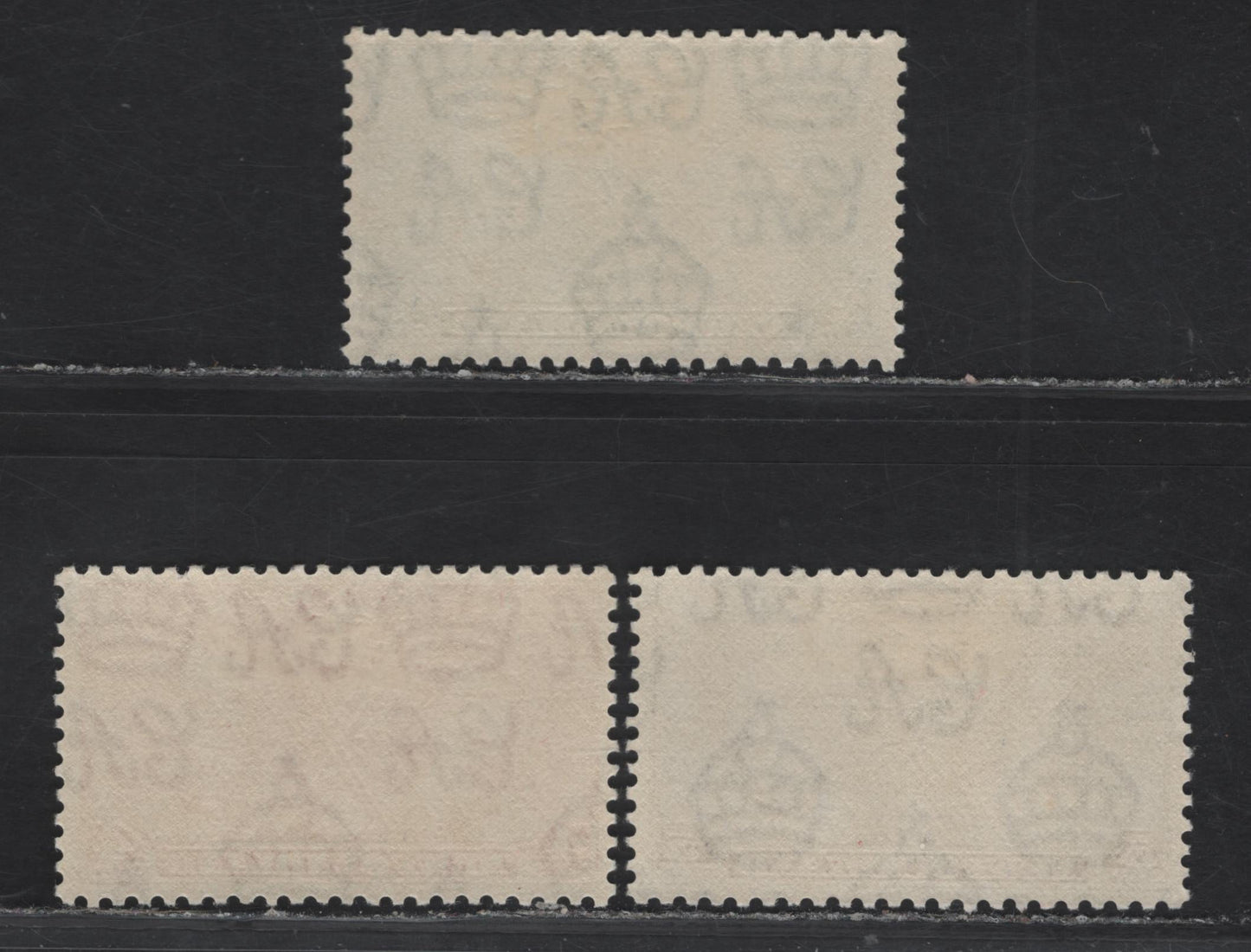 Lot 165 (C) Newfoundland #230-232 2c - 5c Deep Green - Dark Violet Queen Elizabeth & King George VI, 1937 Coronation 'Omnibus' Issue, 3 F/VFOG Singles
