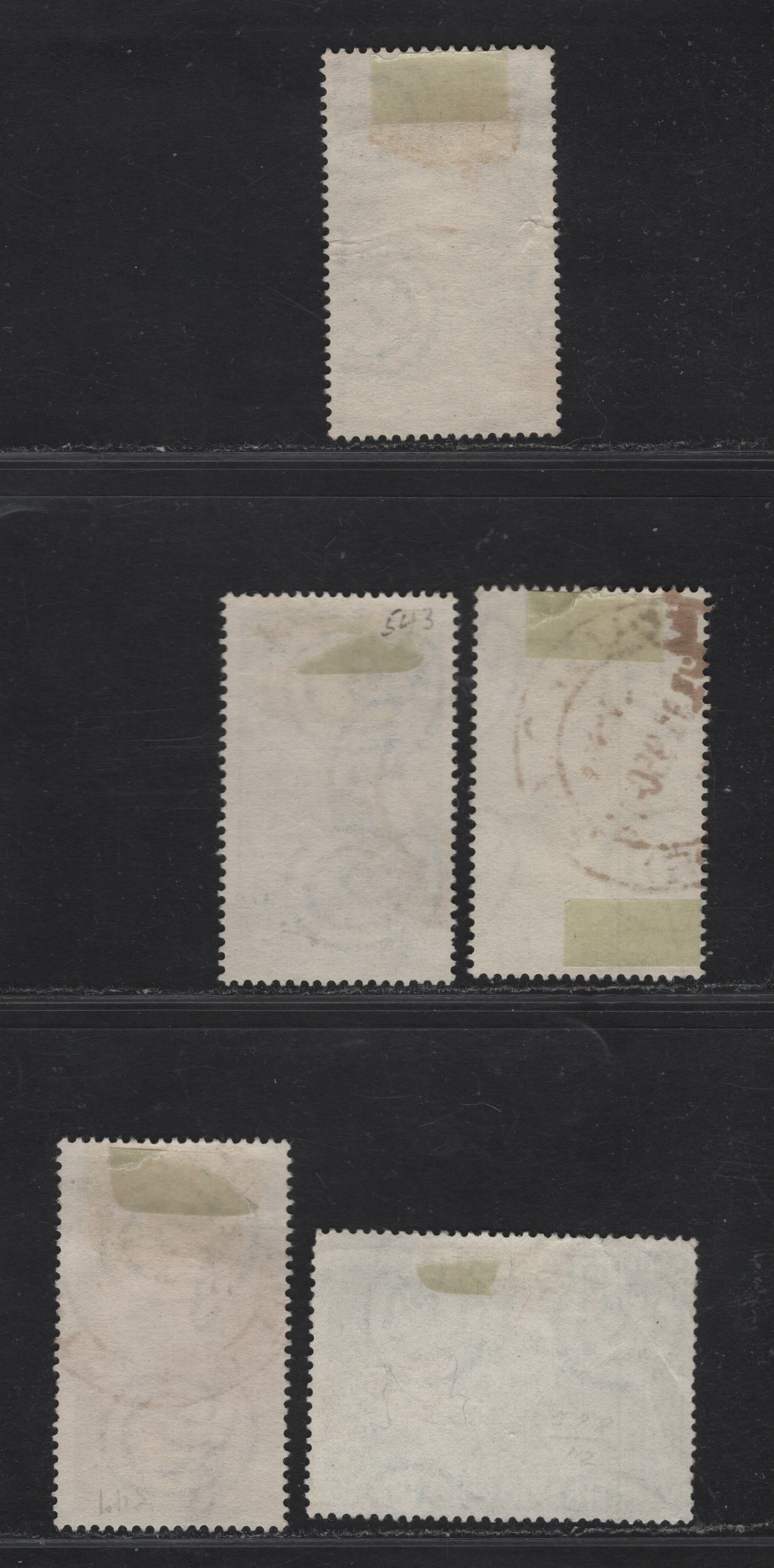 Lot 194 Italy SC#541, 543, 547-548, 578 20l- 55l Dark Green - Prussian Green Guido d'Arezzo - Landing of Columbus, 1950-1951 900th Death Anniv of Guido D'Arezzo - 500th Birth Anniv of Columbus Issues, 5 Fine/Very Fine Used Singles