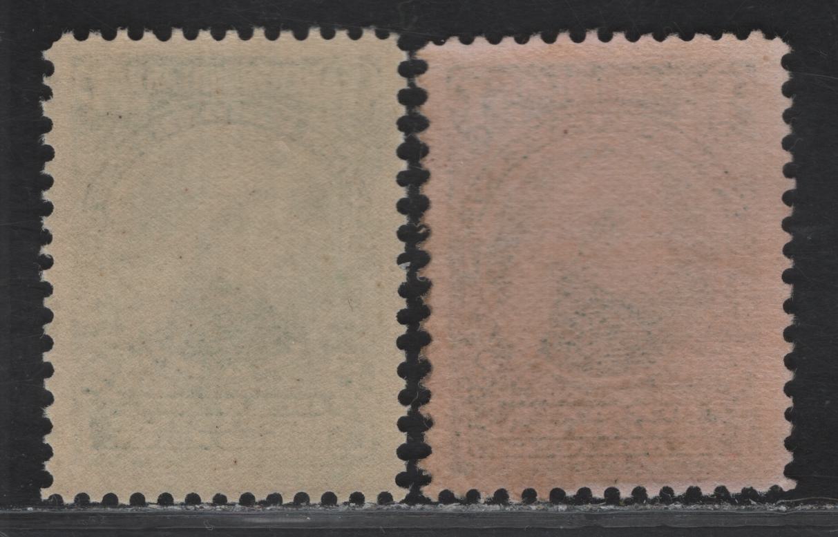 Lot 50 (C) Newfoundland #61 1c Deep Green Queen Victoria, 1897 Discovery of (C) Newfoundland Issue, 2 VFNH/DG Singles, Papers ABNN-H & ABNN-I, Typical Disturbed Gum On The ABNN-I Paper