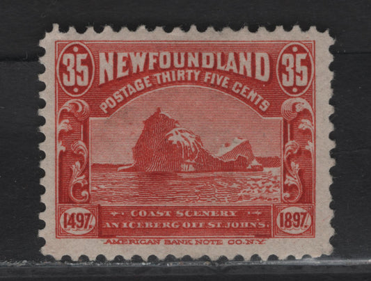Lot 58 (C) Newfoundland #73 35c Red Iceberg, 1897 Discovery of (C) Newfoundland Issue, A VFOG Single, Paper ABNN-D, Perf 12x11.9