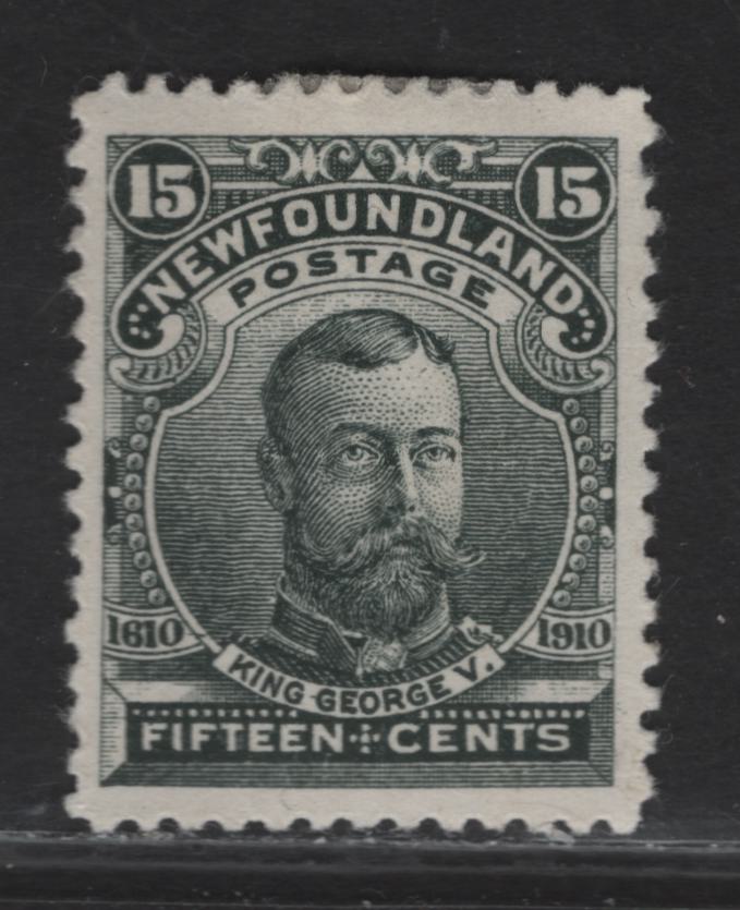 Lot 80 (C) Newfoundland #97 15c Greenish Black King George V, 1910 John Guy Issue, A VFOG Single, Paper WM-K, Perf 12
