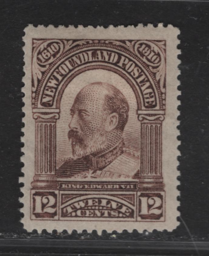 Lot 86 (C) Newfoundland #102 12c Red Brown King Edward VII, 1911 John Guy Engraved Issue, A FOG Single, Paper WM-I, Perf 14.25