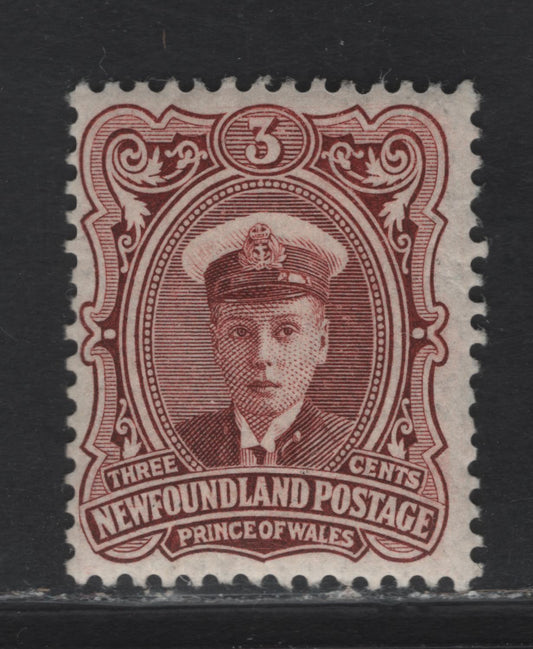 Lot 89 (C) Newfoundland #106 3c Red Brown Prince of Wales, 1911 Royal Family Issue, A FOG Single, Paper WM-B, Comb Perf 14