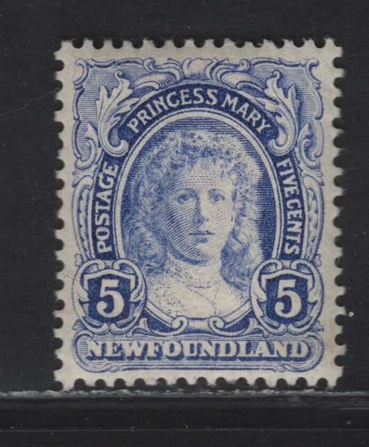Lot 91 (C) Newfoundland #108 5c Ultramarine Princes Mary, 1911 Royal Family Issue, A VFOG Single, Paper WM-C, Comb Perf 14