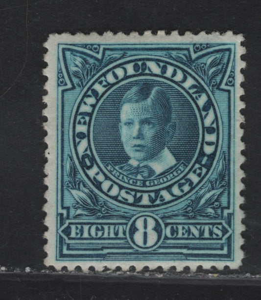 Lot 93 (C) Newfoundland #110 8c Aniline Blue Prince George, 1911 Royal Family Issue, A VFOG Single, Paper WM-C, Line Perf 14.2