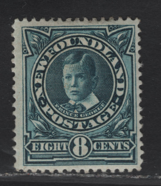 Lot 94 (C) Newfoundland #110a 8c Peacock Blue Prince George, 1911 Royal Family Issue, A FOG Single, Paper WM-C, Line Perf 14.2