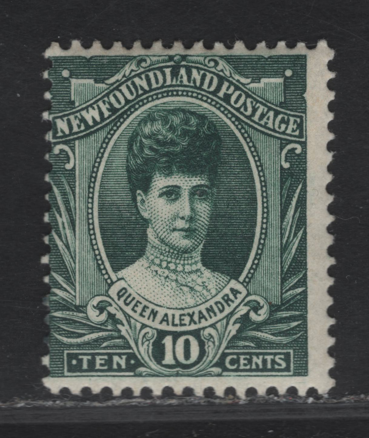Lot 97 (C) Newfoundland #112 10c Dark Green Queen Alexandra, 1911 Royal Family Issue, A VGOG Single, Paper WM-B, Comb Perf 14x14.1