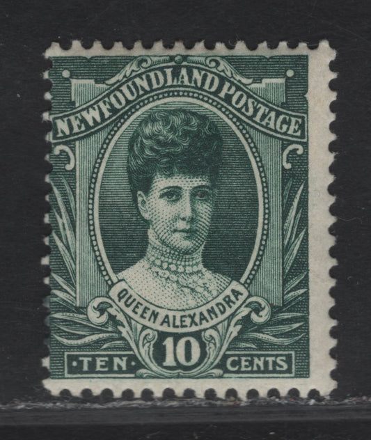 Lot 97 (C) Newfoundland #112 10c Dark Green Queen Alexandra, 1911 Royal Family Issue, A VGOG Single, Paper WM-B, Comb Perf 14x14.1