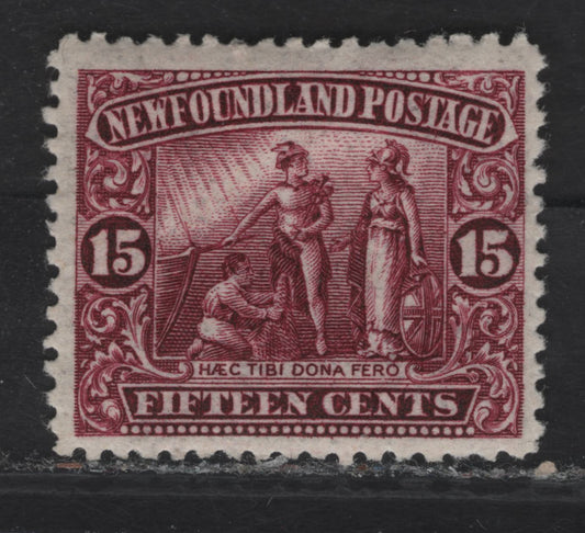 Lot 99 (C) Newfoundland #114 15c Magenta Colony Seal, 1911 Royal Family Issue, A FOG Single, Paper WM-E, Line Perf 14.2
