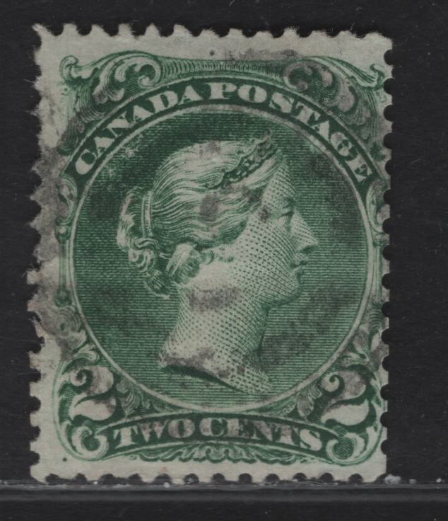 Lot 13 (C) Canada #24iv 2c Deep Green Queen Victoria, 1868-1876 Large Queen Issue, A Very Good Used Single, Paper FO-N (Bothwell), Perf 12.1x12, Re-perforated Along The Right Side.