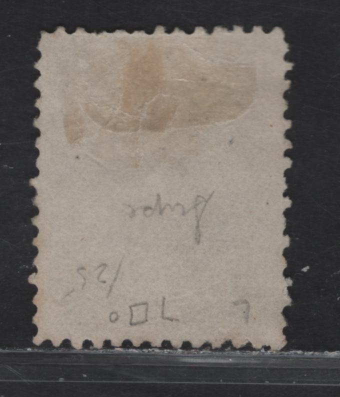 Lot 24 (C) Canada #26iv 5c Deep Olive Greeb Queen Victoria, 1868-1876 Large Queen Issue, A Very Good Used Single, Paper MM-Y, Perf 11.9x12.15