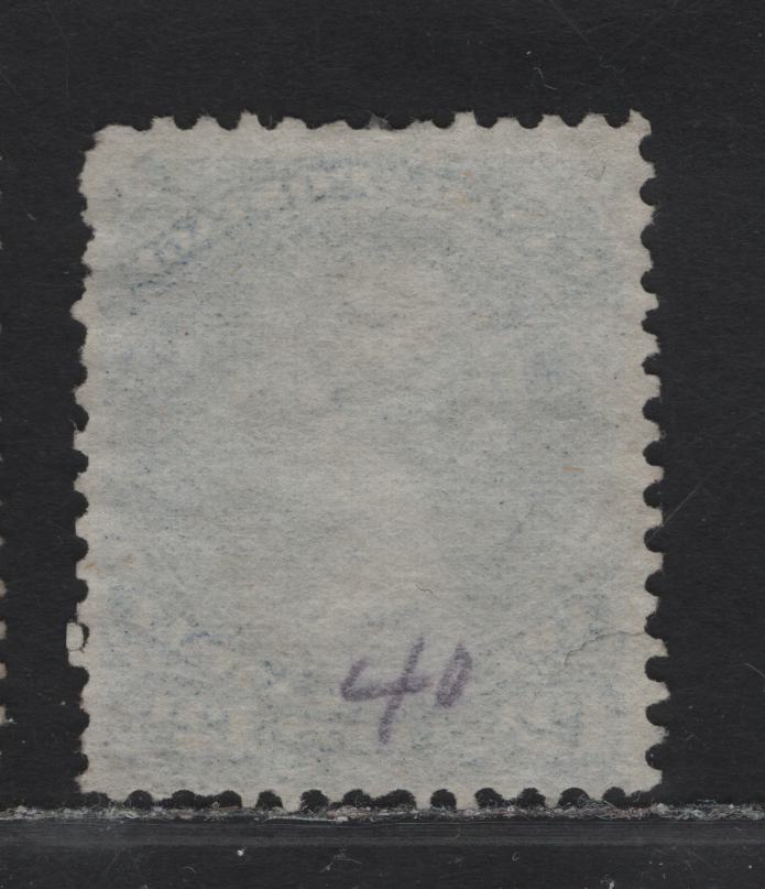 Lot 30 (C) Canada #28b 12.5c Blue Queen Victoria, 1868-1876 Large Queen Issue, A Good Used Single, Paper FO-EE (Duckworth Paper 2), Perf 12.1x11.9, Small Tear From The Left Margin To Just Under T of Twelve.