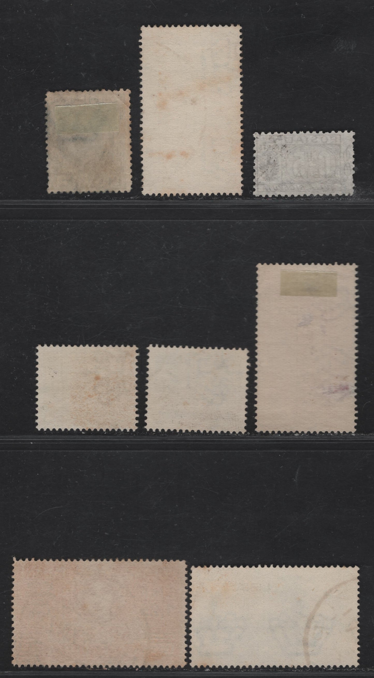 Lot 347 Libya SC#63, C34, C26-C27, E11a, J17-J18, Q1 1.25l-5c Dark Blue-Brown Victor Emmanuel III - Numeral & Arms, 1926-1938 Victor Emmanuel III Keyplates - Parcel Post Issue, 8 Fine & VF Used Singles