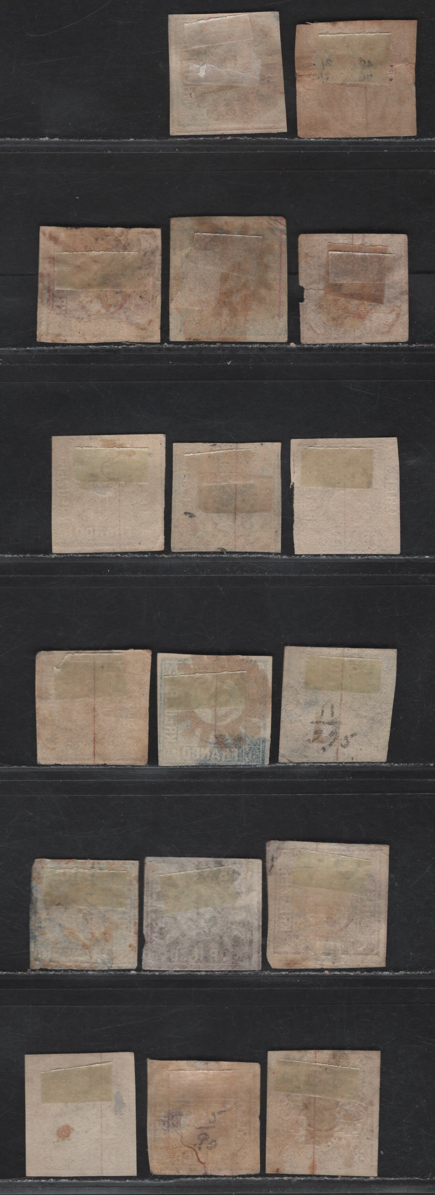 Lot 384 Bavaria SC#2, 2a, 5, 6, 6b, 11, 10, 16 3kr-9kr 1849-1868 Numeral & Embossed Arms Issue, 17 Ungraded Used Singles All With Small to Moderate Faults Or Margins Cutting In, A Variety Of Numeral Open & Closed Millwheel Cancels, Useful For Study