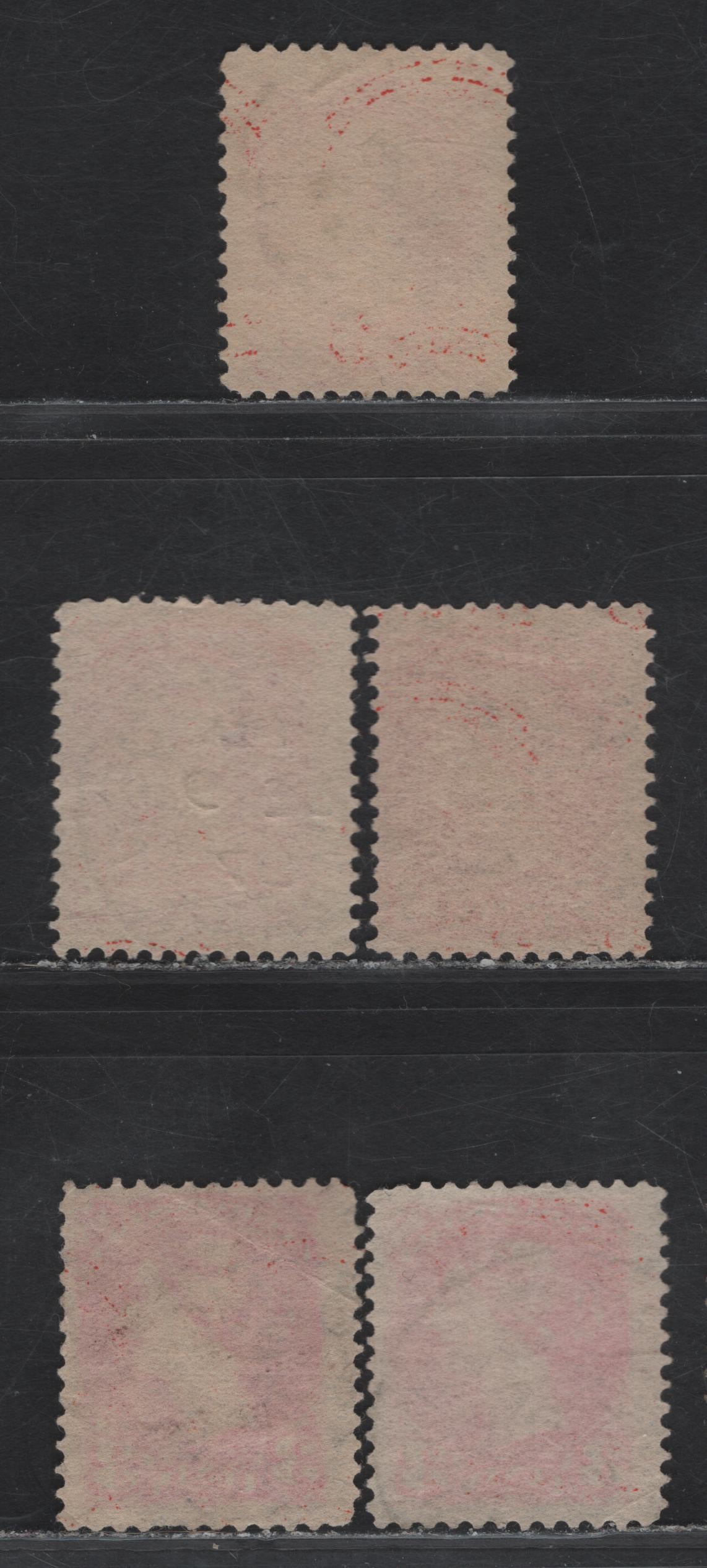 Lot 103 (C) Canada #41 3c Orange Vermillion Queen Victoria, 1888-1897 Small Queen Issue, 5 Fine Used Singles, Late 2nd Ottawa Printings, 1897 Dates, All Different Shades, All On Translucent Horizontal Wove Papers, Unchecked For Perfs.