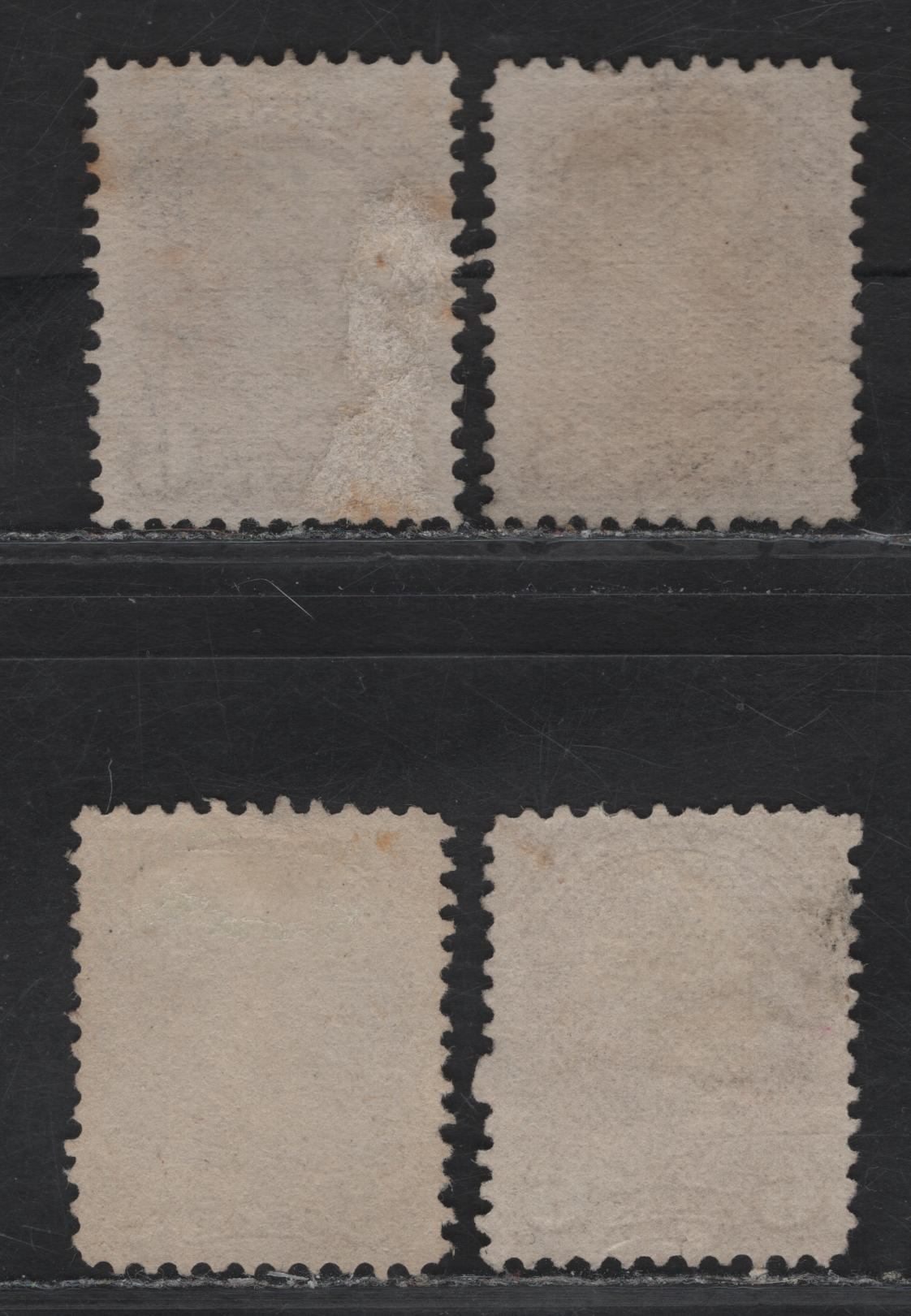 Lot 122 (C) Canada #39, 39b, 39d 6c Yellow Brown & Brown Queen Victoria, 1870-1893 Small Queen Issue, 4 Very Good/Fine Used Singles, Mid Montreal Printings, Different Papers & Shades, With & Without Position Dots At LL.