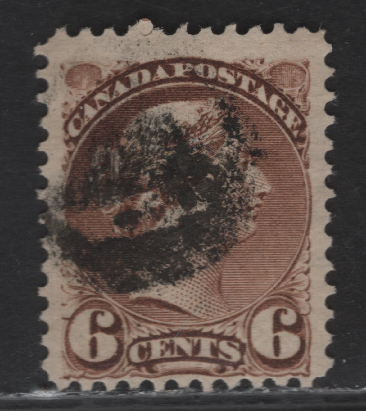 Lot 126 (C) Canada #39d 6c Dark Brown Queen Victoria, 1870-1893 Small Queen Issue, A Fine Used Single, Late Montreal Printing, Paper LM-P, Perf 12.