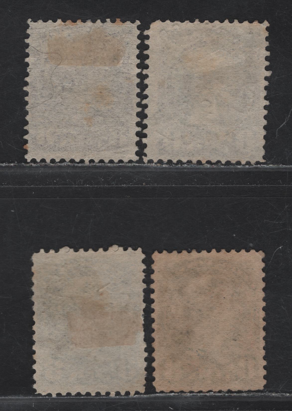 Lot 135 (C) Canada #44, 44b, 44c 8c Violet Black, Bluish Slate & Blue Gray Queen Victoria, 1888-1897 Small Queen Issue, 4 Fine Used Singles, 2nd Ottawa Printings, Different Papers & Cancels