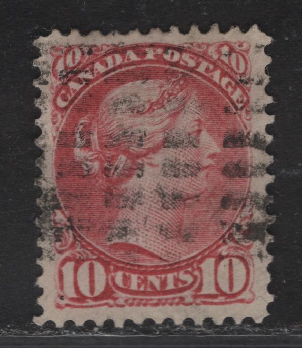 Lot 149 (C) Canada #45a 10c Salmon Rose Queen Victoria, 1888-1897 Small Queen Issue, A Fine Used Single, Early to Mid 2nd Ottawa Printing, Paper LM-H, Perf 12, Roller Cancel.