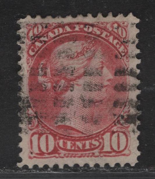 Lot 149 (C) Canada #45a 10c Salmon Rose Queen Victoria, 1888-1897 Small Queen Issue, A Fine Used Single, Early to Mid 2nd Ottawa Printing, Paper LM-H, Perf 12, Roller Cancel.