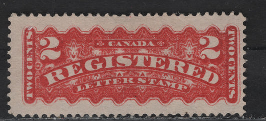 Lot 161 (C) Canada #F1b 2c Deep Rose Carmine Registered, 1875-1896 Registration Issue, A Fine Unused Single, Montreal Gazette Printing, Paper MG-D, Perf 12.25.
