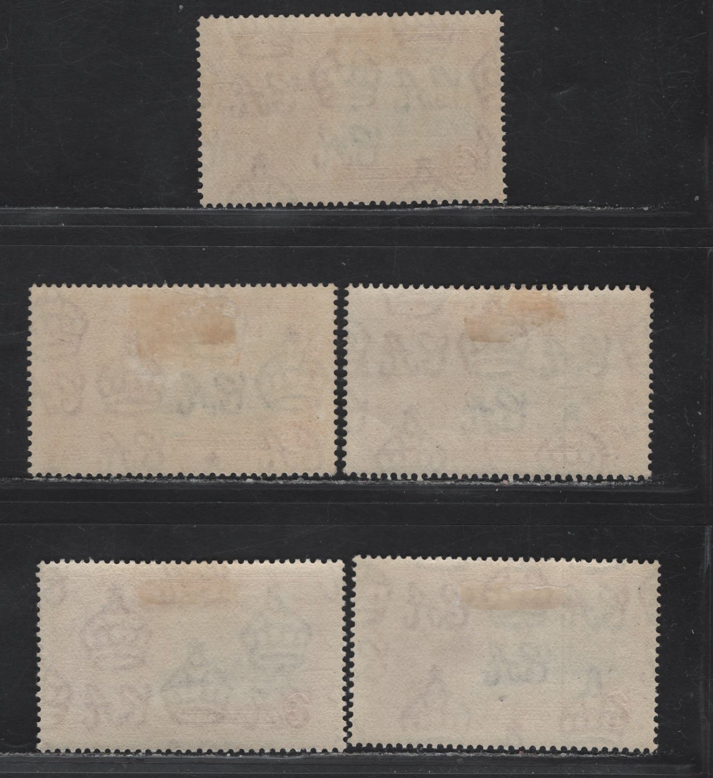Lot 167 (C) Antigua SG#91 1d Deep Blue & Carmine Windsor Castle, 1935 Silver Jubilee Issue, 5 VFOG Singles, Different Printings, Each Showing A Different Frame/Vignette Shade Combination