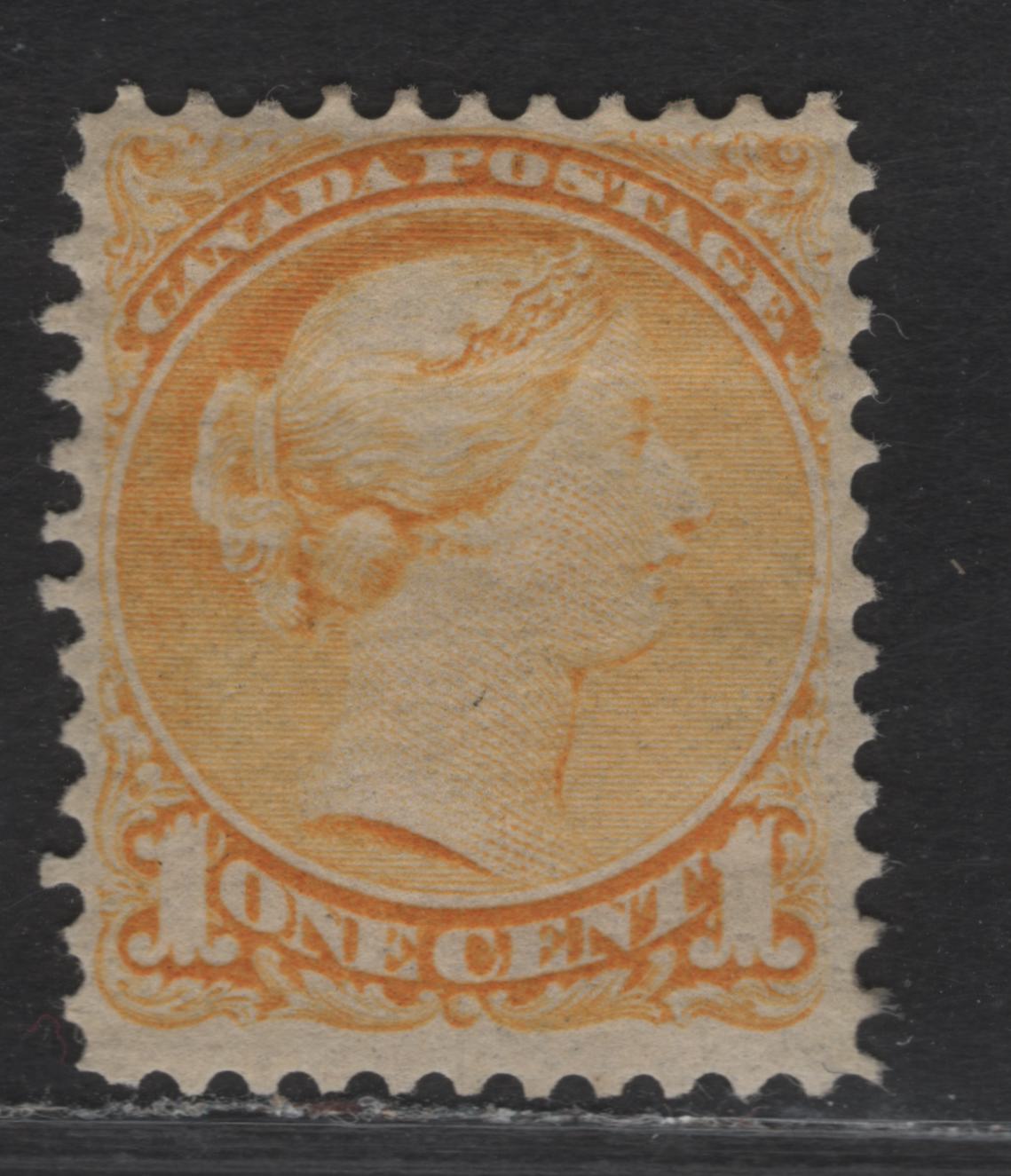 Lot 23 (C) Canada #35 1c Pale Yellow Queen Victoria, 1870-1893 Small Queen Issue, A VFOG Single, Second Ottawa Printing, Paper 2O-N, Perf 12.